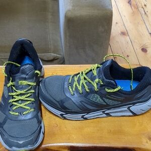 Hoka Black and Gray Athletic Shoes with Cushioned Soles